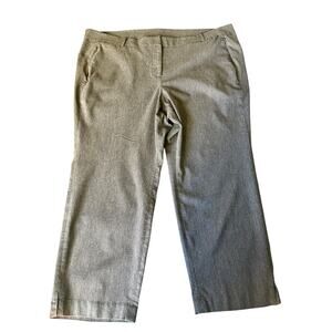 Lane Bryant 26P Gray Stretch Career Trousers Petite Plus Dress Pants Office Wear